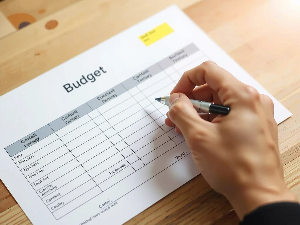 Detail ručně psaných poznámek do rozpočtu